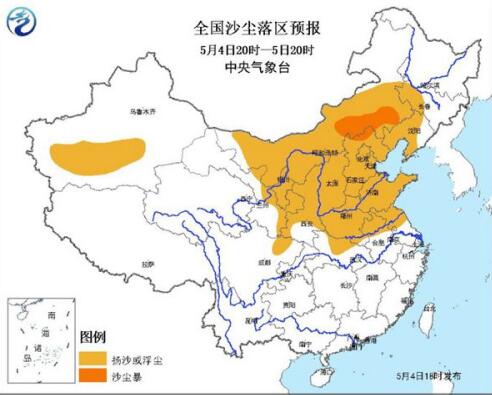 沙尘气候波及世界半数省份明起或影响南边地域