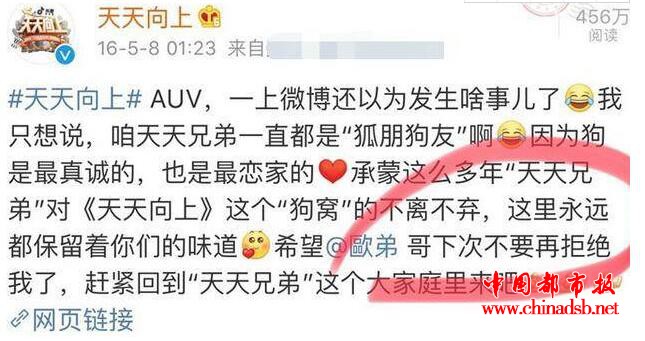 汪涵向欧弟道歉